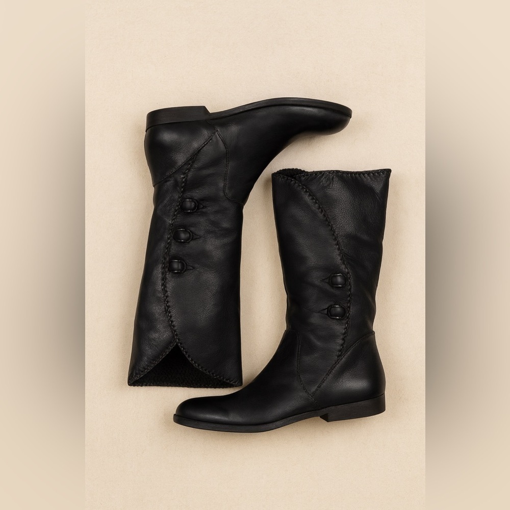 B Makowsky Naomi Black Leather Boot Womens Size 6.5 M US - Picture 4 of 5